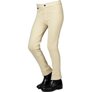 Saxon Kids Size 8 Beige Adjustable Waist Self Knee Patch Jodhpurs NWT